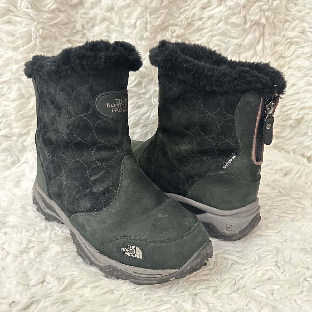 The North Face Womens Black Suede Waterproof Primaloft Winter Boots sz 6‎